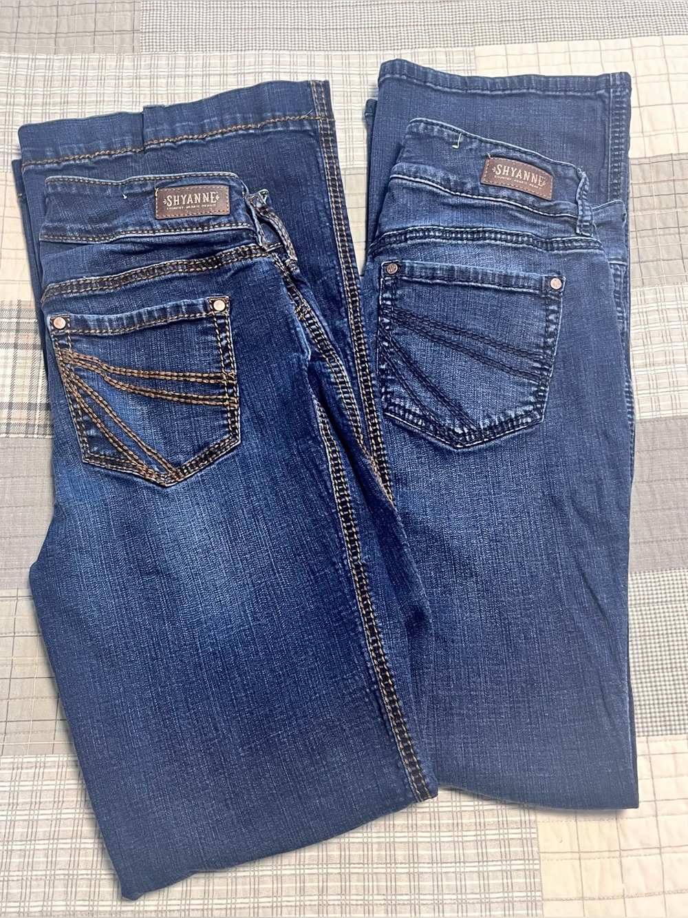 2 Pair Shyanne Women’s Bootcut Jeans 28x34 Reg Dark Wash Stretch Western Denim